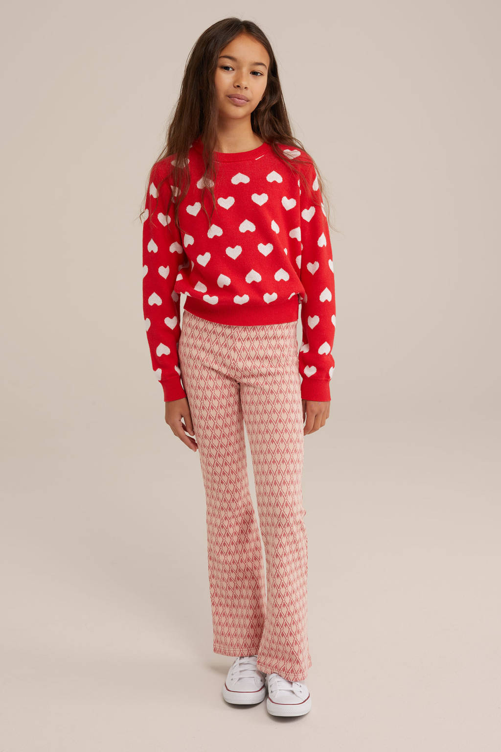 WE Fashion flared broek rood