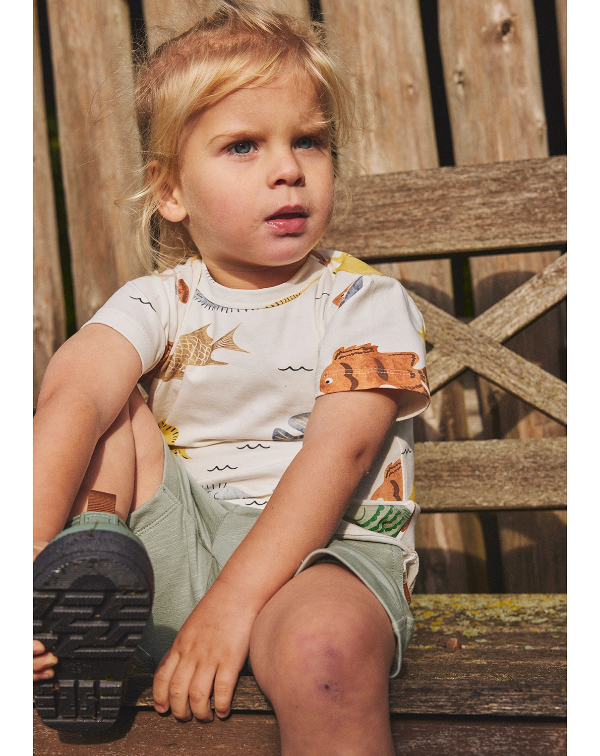 T-Shirt ANKER FISHES in ivory