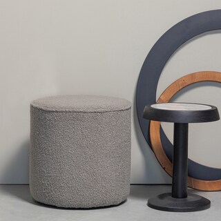 Beistelltisch NANNE 36 x 46 cm Mangoholz schwarz/Marmor