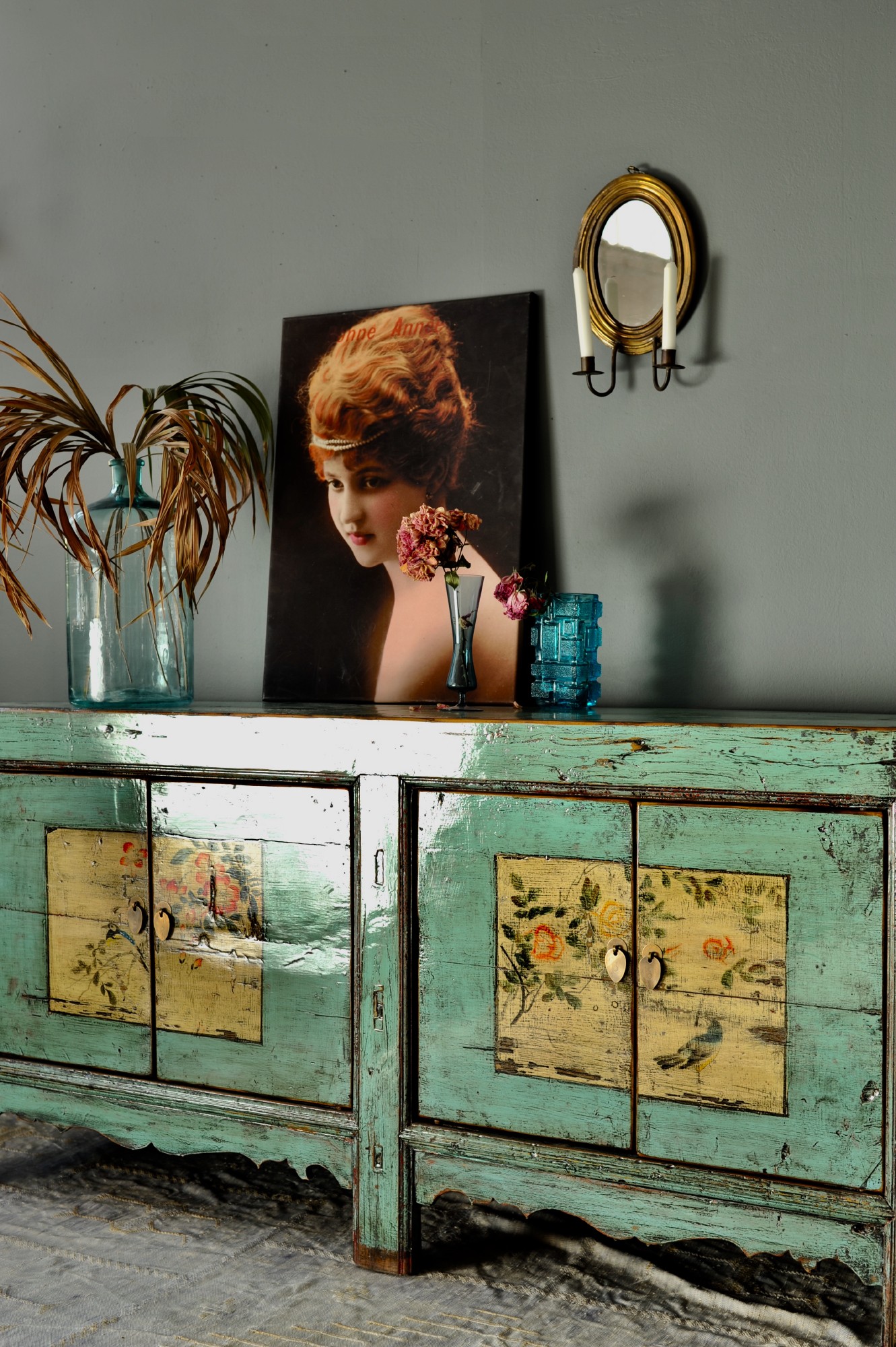 Sideboard 'Mésange', blau, T 45 cm, B 150 cm, H 86 cm von fischer's lagerhaus