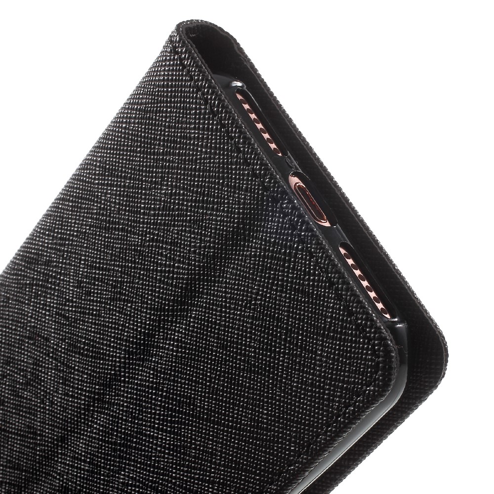 Mercury Goospery - iPhone SE (2022/2020) / 8 / 7 Leder Tasche Flipcase - Schwarz