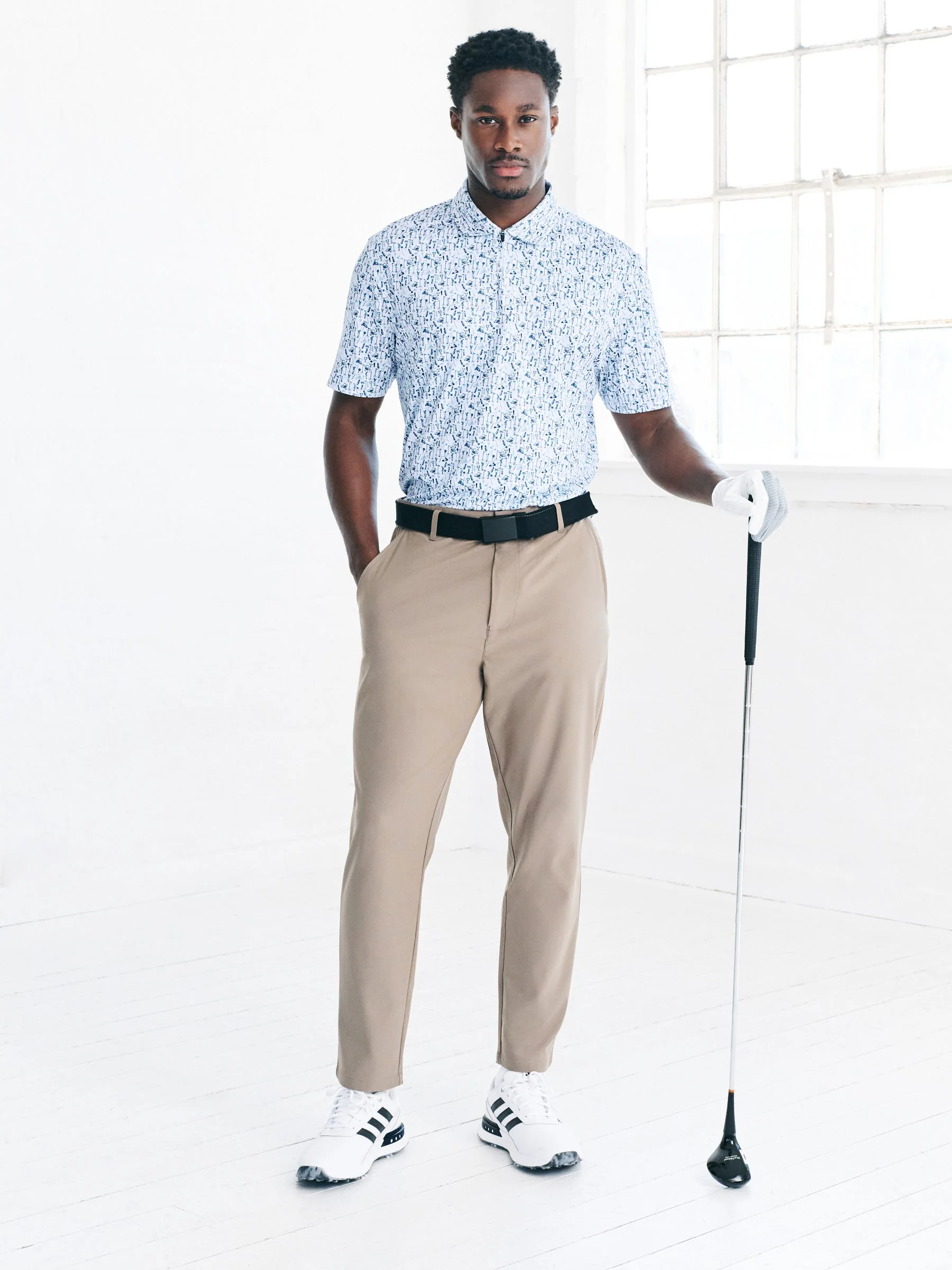 Wit - Active Geometric Print Golf Polo Shirt