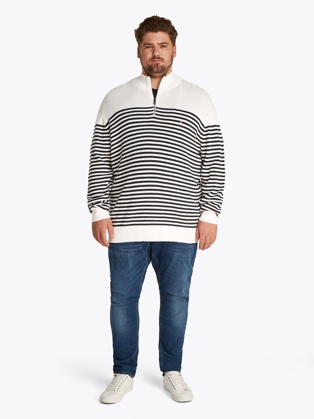Tommy Hilfiger Big & Tall Troyer »BT-RACKING STRUCTURE ZIP MOCK-B« Grosse Grössen, mit feiner Struktur