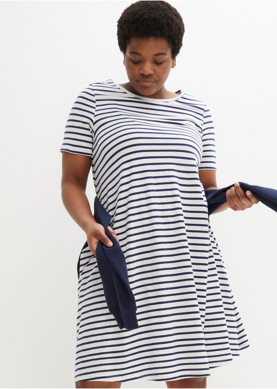 Robe en fil flammé avec poches en coton, longueur genou