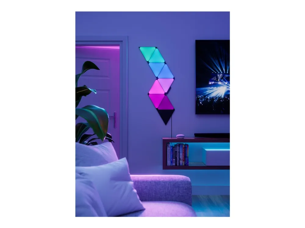 Nanoleaf Shapes Starter Kit - Lyspanelsæt - LED - 230 x 200 mm - 1.5 W - 16 millioner farver - 1200-6500 K - triangel - sort