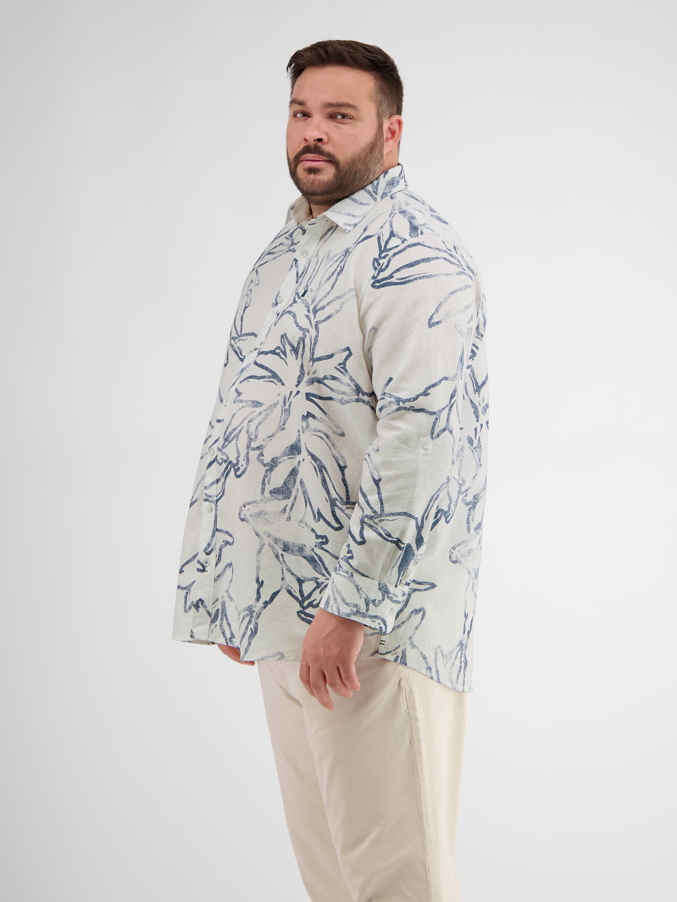 Herren Langarmhemd mit sommerlichem Print