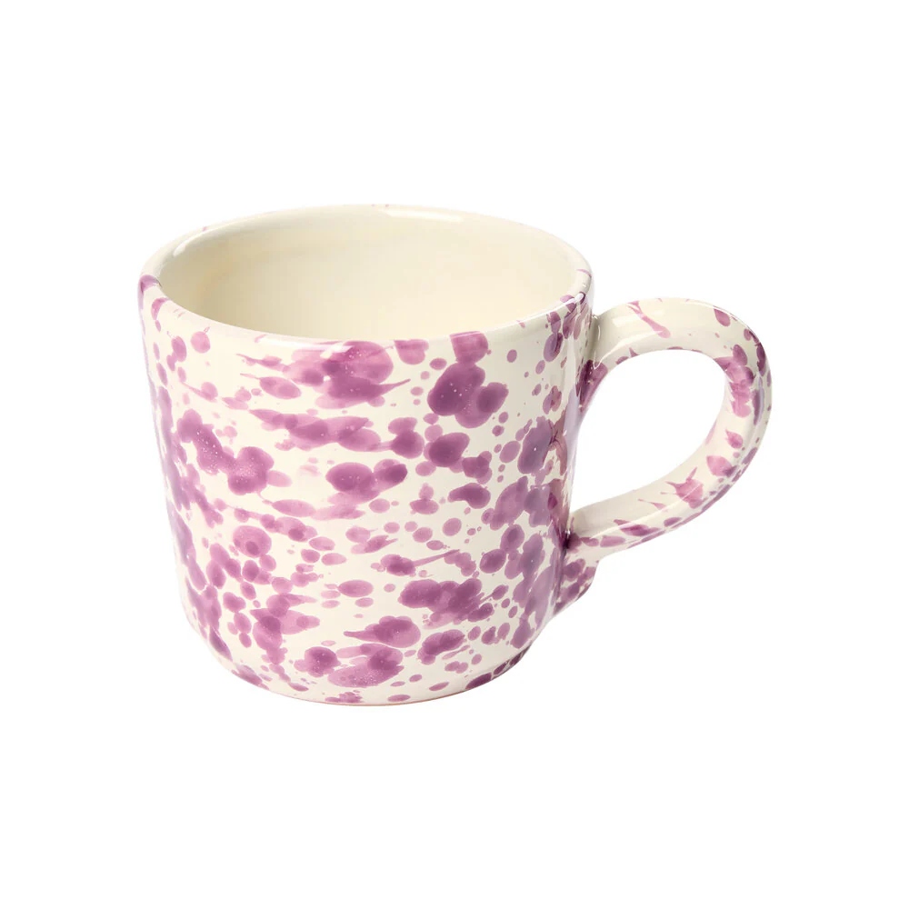 Nørr & Leo  Splatter kop m. hank, Cream w. Purple - H7,5 cm.