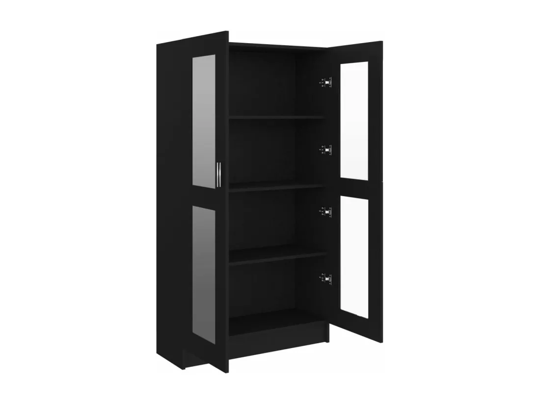 Armoire à vitrine Noir 82,5x30,5x150 cm Aggloméré