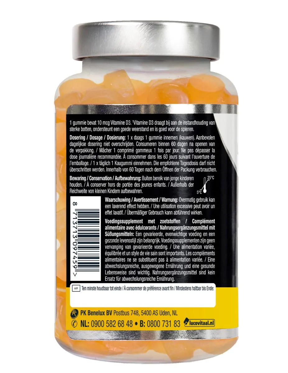 Vitamine D3 KIDS 10mcg 60 gummies