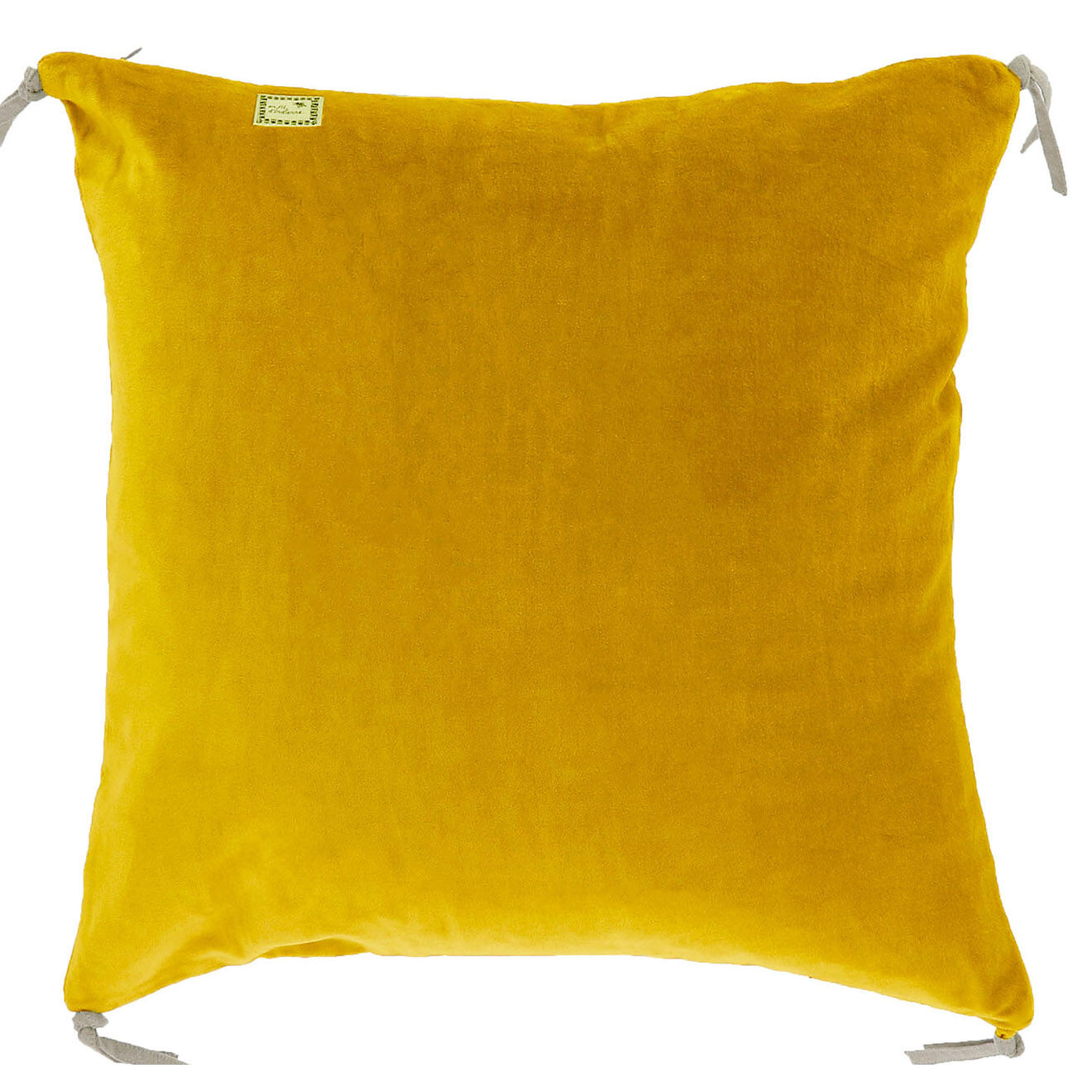 En Fil d'Indienne Housse de coussin Vague velours jaune - 45x45 cm