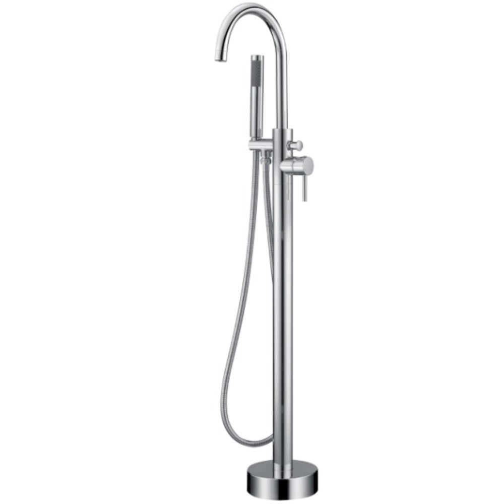 Home Deluxe - Design vrijstaande kraan - MOON Chroom - Hoogte: 115 cm, incl. handdouche | vrijstaande kraan met baddouche en baduitloop