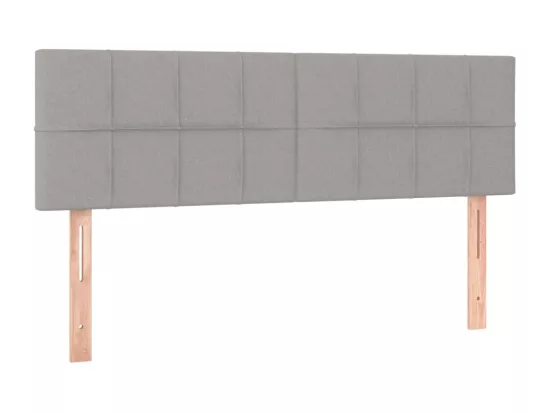 Sommier tapissier et matelas et LED Gris clair 140x190 cm Tissu
