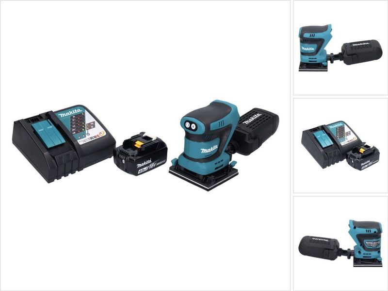 Makita DBO 480 RM1 - Accu-excentrische Schuurmachine - 18 V - 112 x 102 mm - Inclusief Accu en Oplader