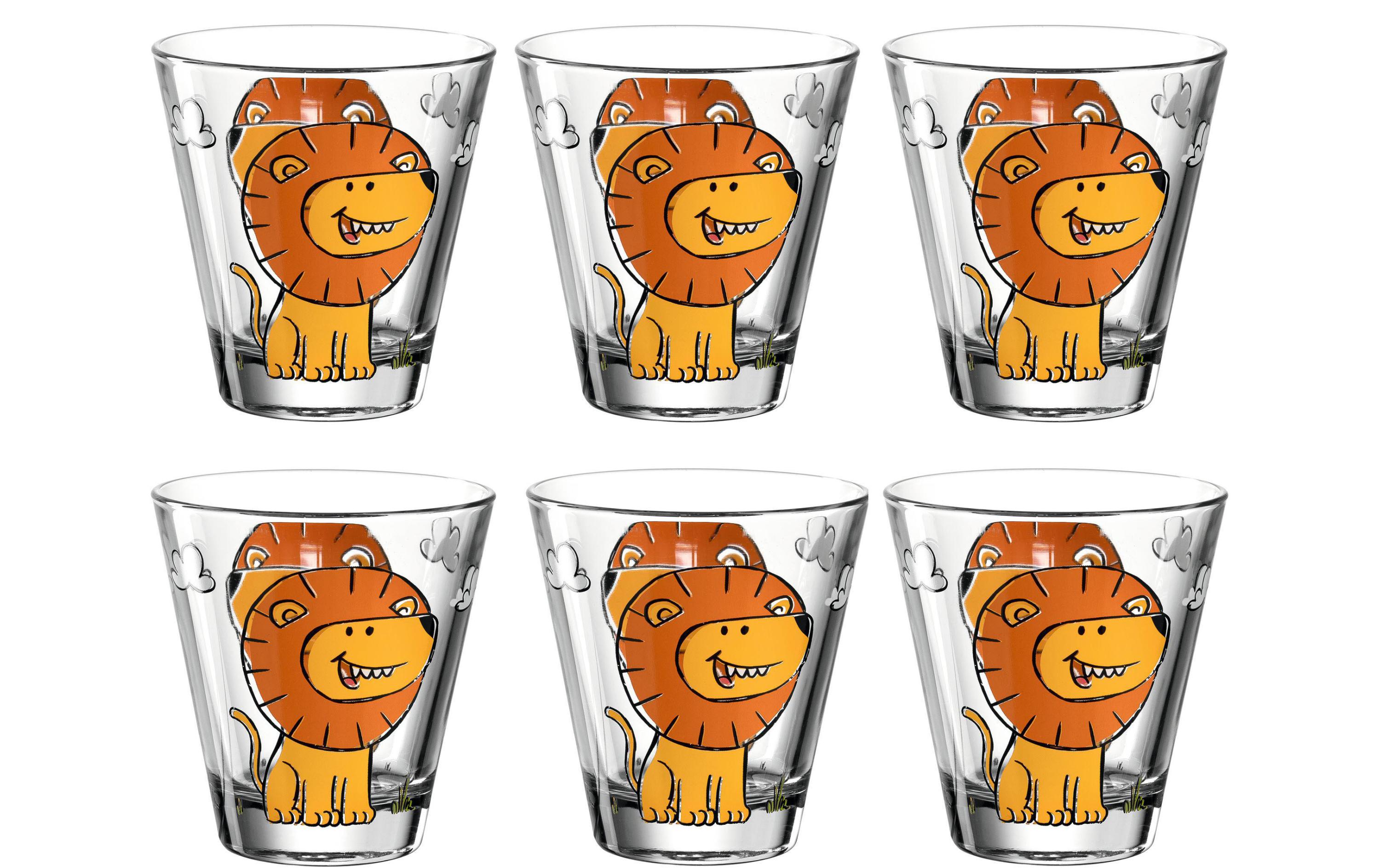 Kindertasse Bambini Löwe, 215 ml, 6 StückTrinkgläser Set für Kinder