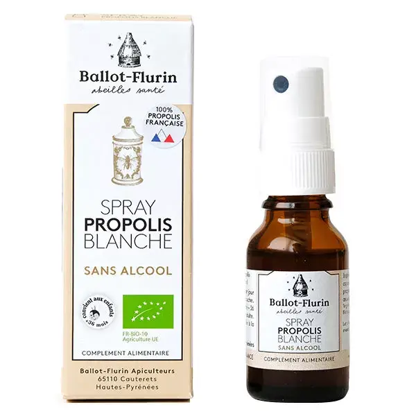 Spray de Higiene e Cuidados Ballot-Flurin com Própolis Branca Orgânica Sem Álcool 15ml