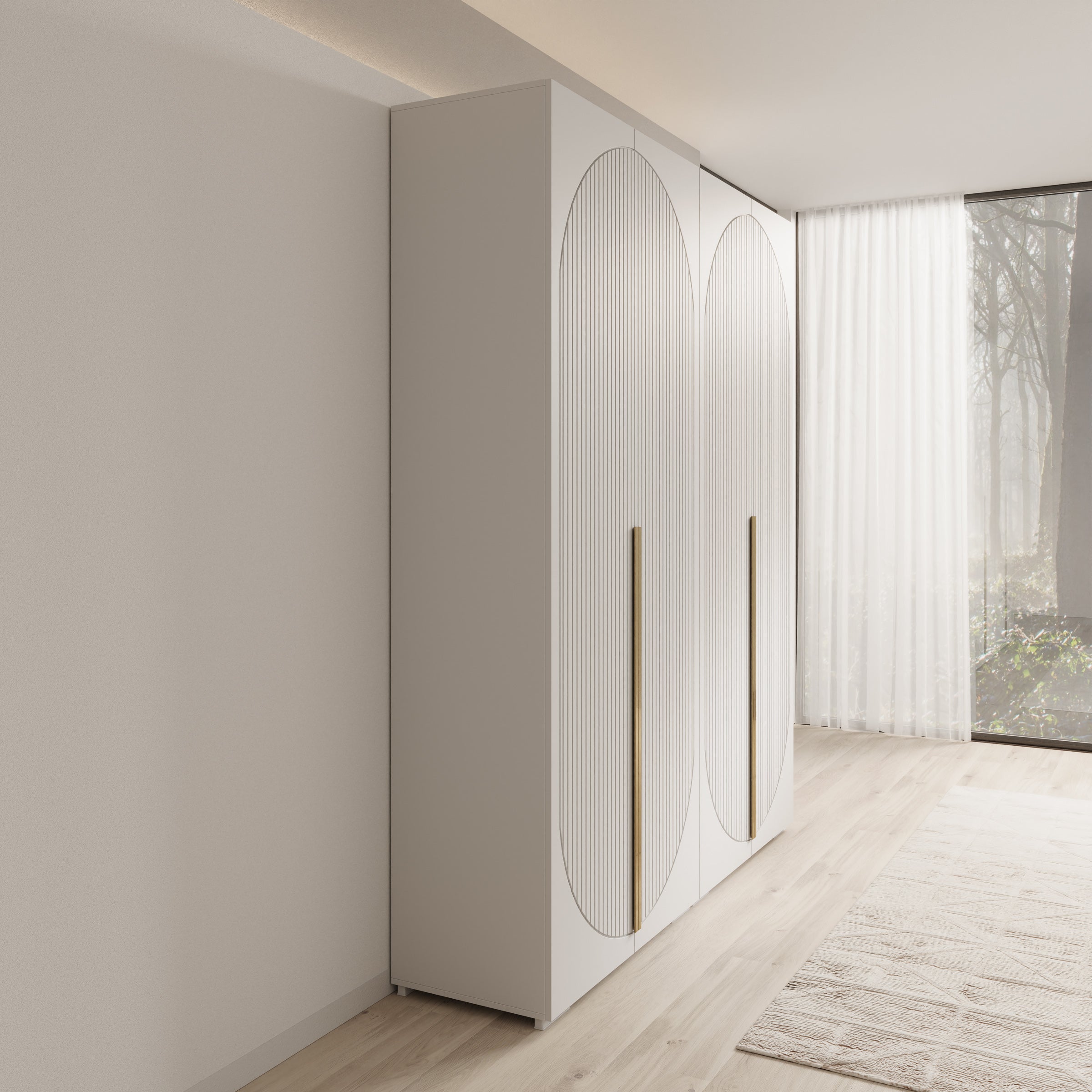 Mayfair - Kledingkast 4-deurs - Wit - 200x47x237 cm