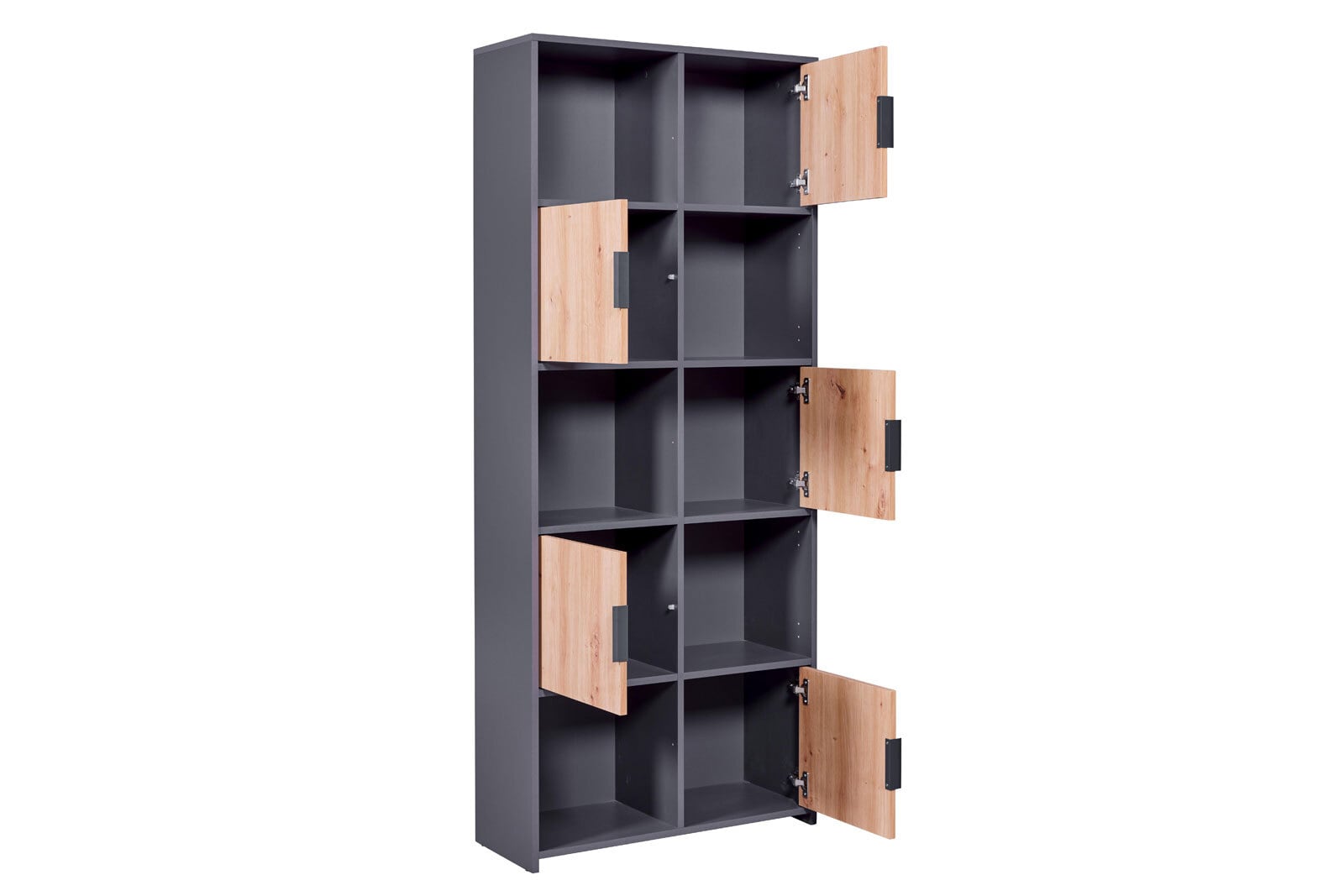 Standregal Tristan 5-türig anthrazit/braun 77x185x30 cm
