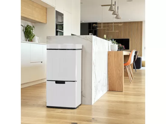 Poubelle De Cuisine Automatique NARVIK Blanc Acier inoxydable 75 L