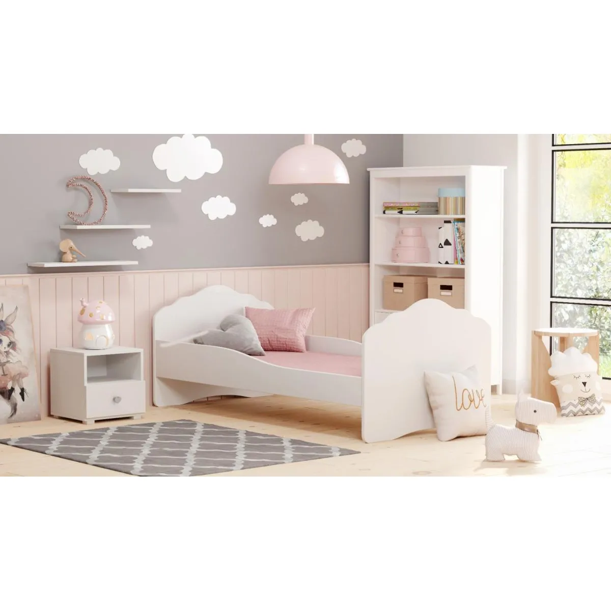 Kobi Table de chevet Emi blanc