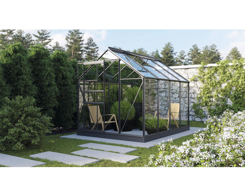 Vitavia Planet 5000 kas, enkelvoudig veiligheidsglas 3 mm, 195 x 257 cm, zwart