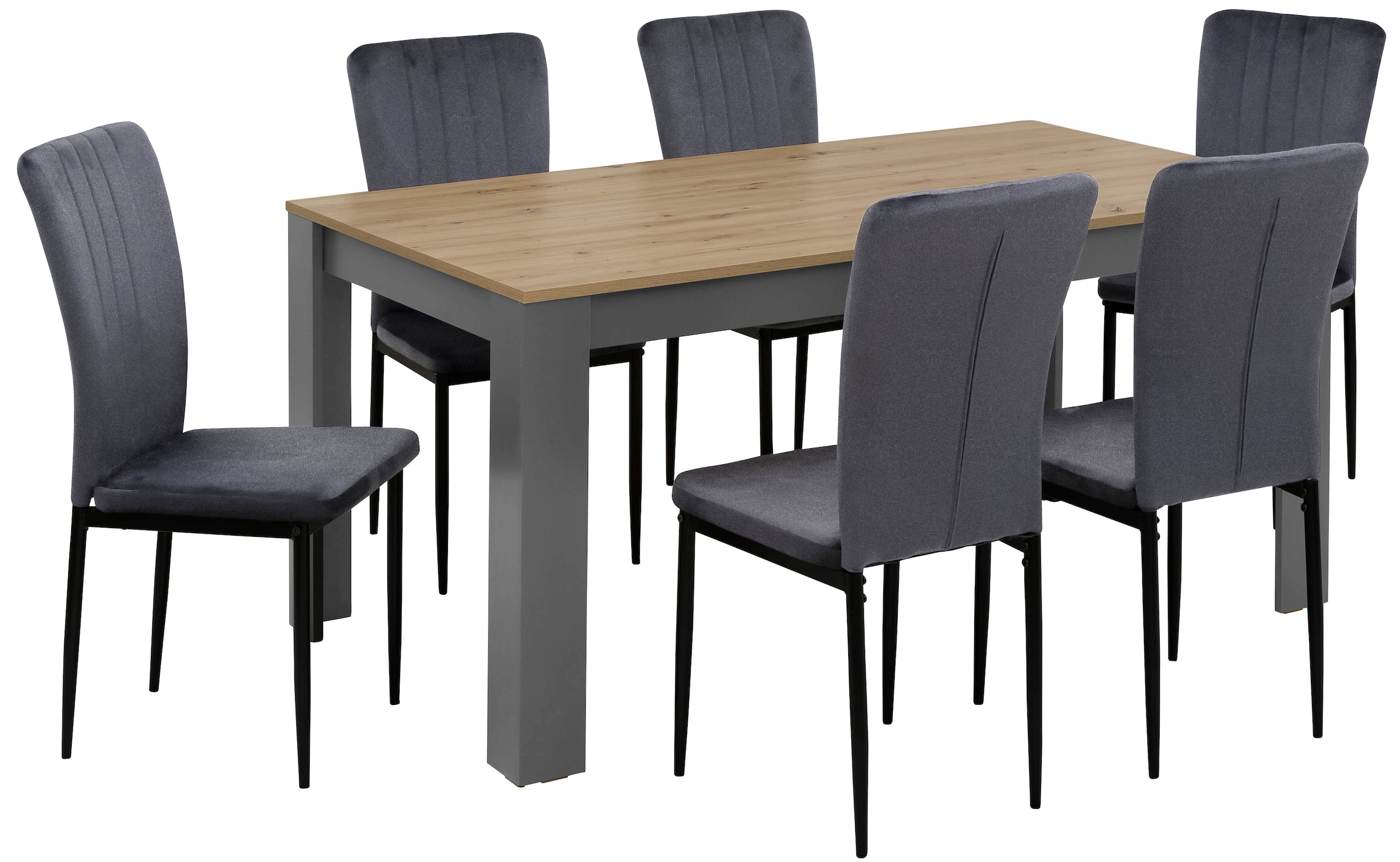 Home affaire Essgruppe »Bergamo Tisch Stühle Speisezimmer Bestseller« Set, 7 Stk. tlg. moderne 7-tlg Tischgruppe, Unser Bestpreis