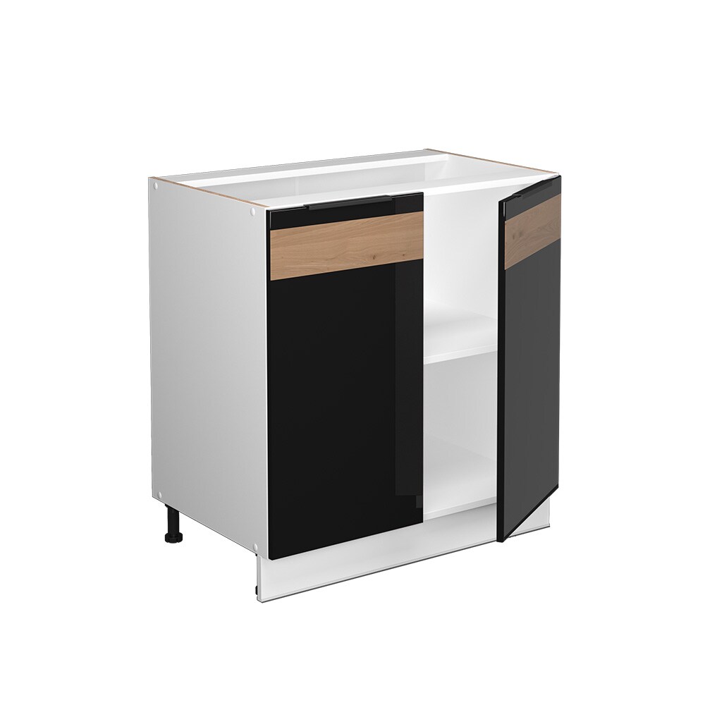 Vicco Unterschrank Küchenschrank Küchenmöbel Fame-Line Weiß Schwarz Eiche 80 cm modern Hochglanz