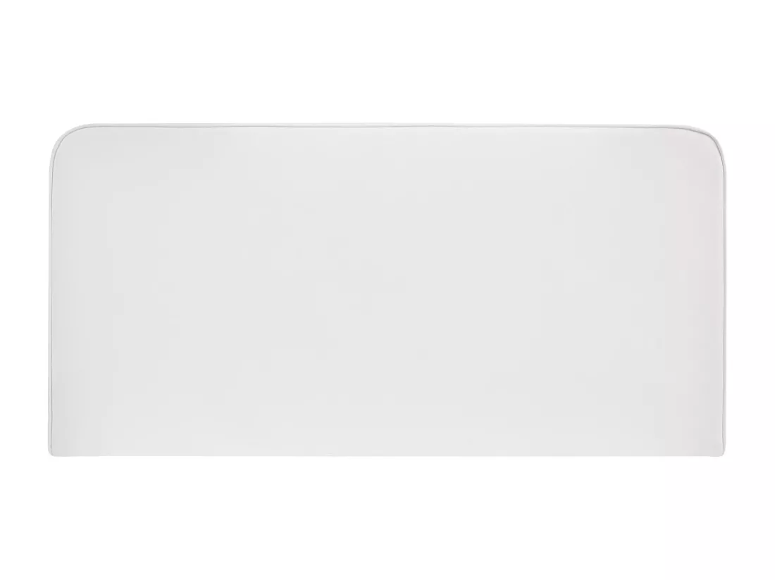Tête de lit RIVEN 140, Rembourrée, Fixation murale, Design arrondi moderne, Pour lit 140 cm ou moins, Blanc