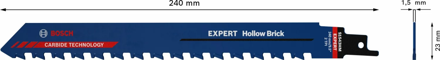 Bosch 2608900414 EXPERT Reciprozaagblad S1543HM Hollow Brick