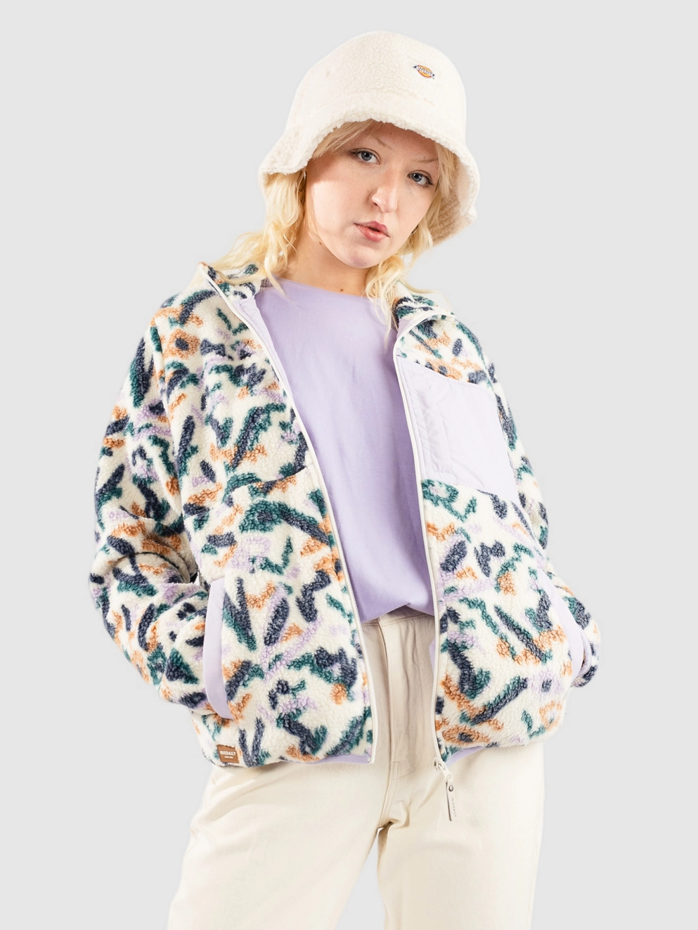 Iriedaily Arkta Teddy 2 Zip Hoodie navy purple