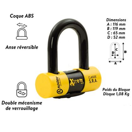 Antivol Auvray CHAINE XTREM LASSO Diamétre 13,5 Longueur 100 SRA Universel