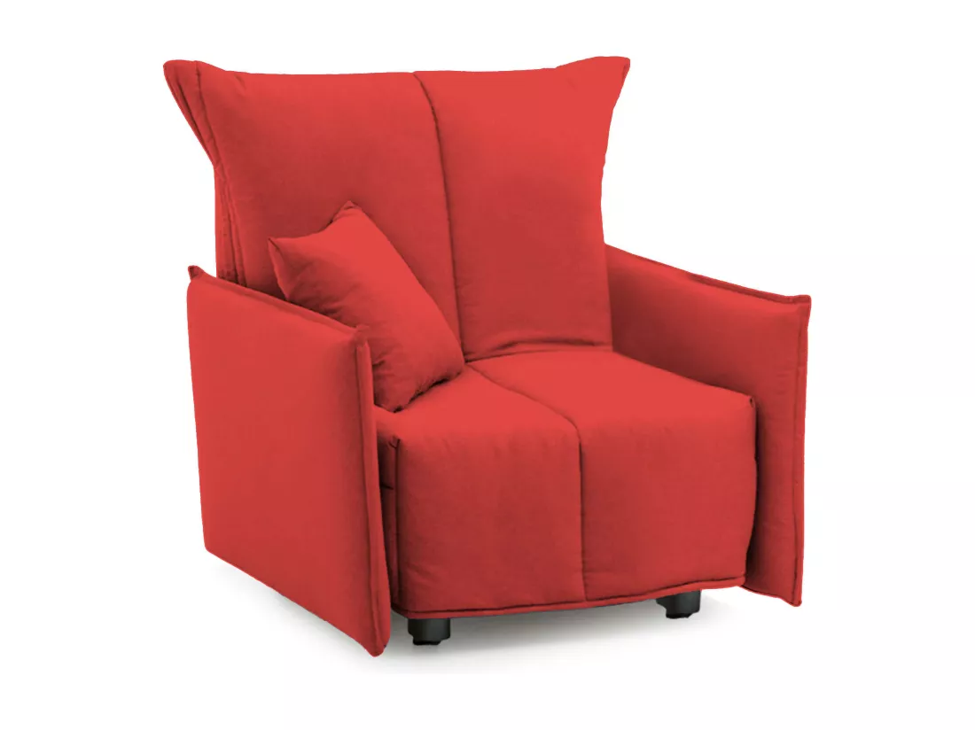 Canapé-lit Dabari, Canapé simple, 100% Made in Italy, Fauteuil de salon avec ouverture trolley, en tissu rembourré, avec accoudoirs standards, 110x90h85 cm, Rouge