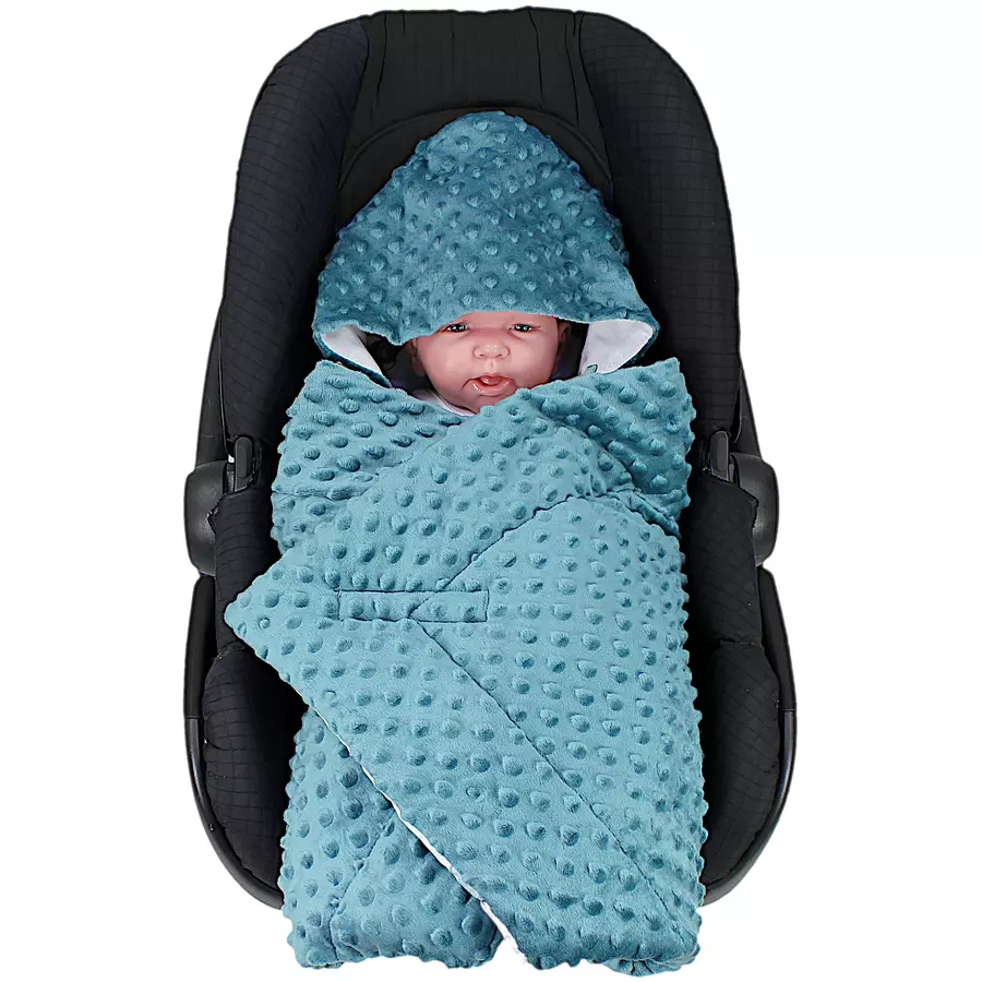 TupTam Baby Winter Einschlagdecke für Babyschale Wattiert grün