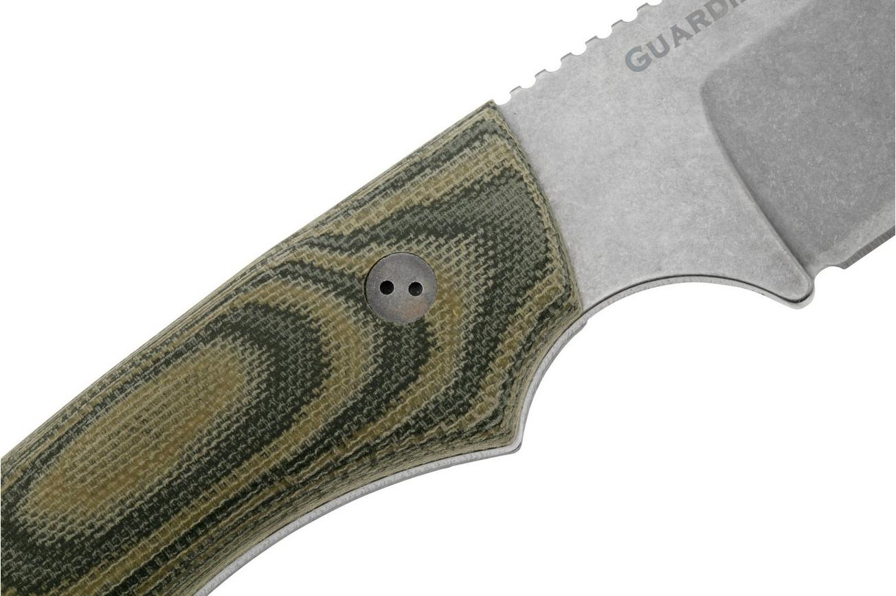 Bradford Knives Guardian 4.2 Camo Micarta 3D, CPM-Magnacut, Sabre Grind, Stonewashed Finish, vaststaand mes