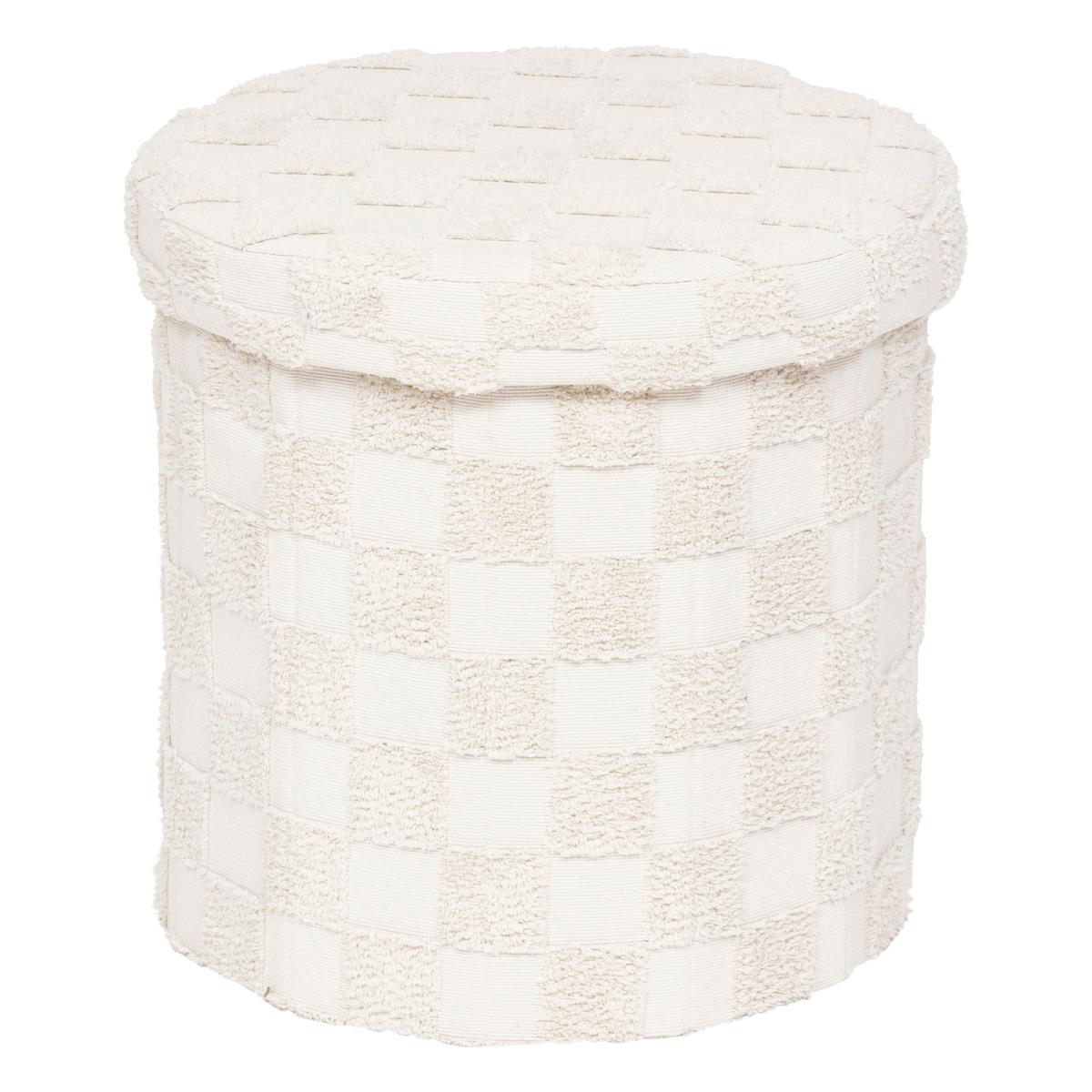 POUF PLIANT ROND TUFTE PASTI BLANC