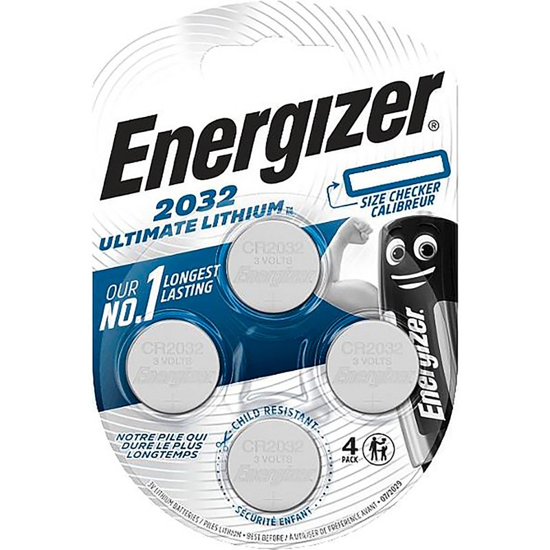 Energizer - Pack de 4 piles bouton Lithium CR2032 - 3V