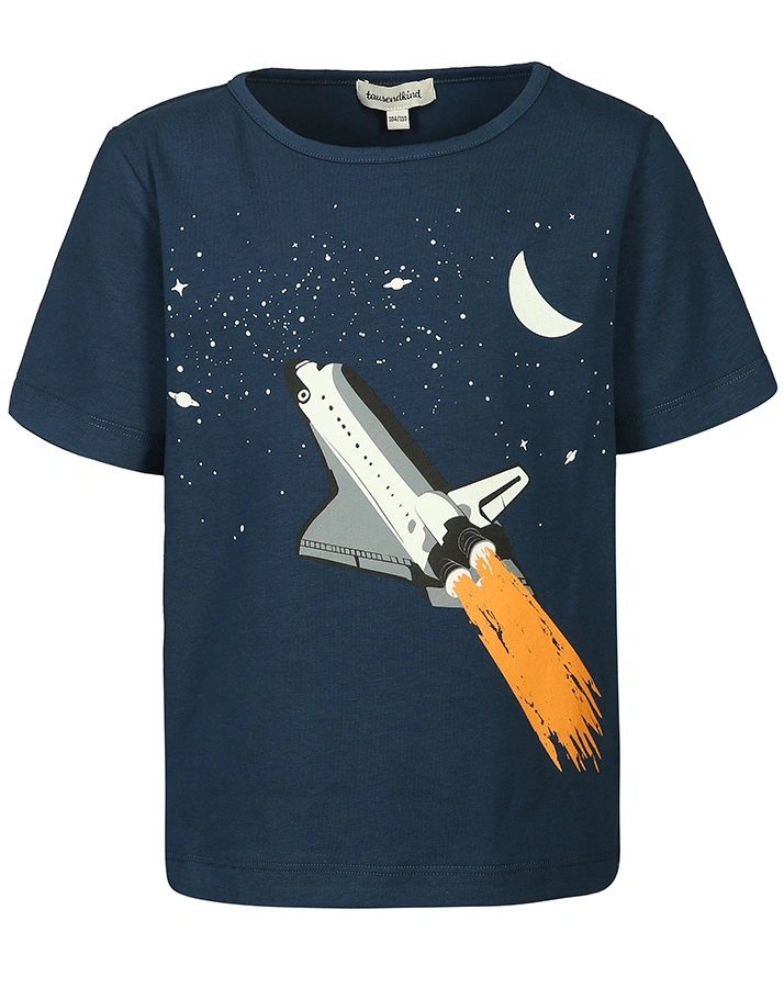 T-Shirt SPACE SHUTTLE GLOW IN THE DARK in dunkelblau