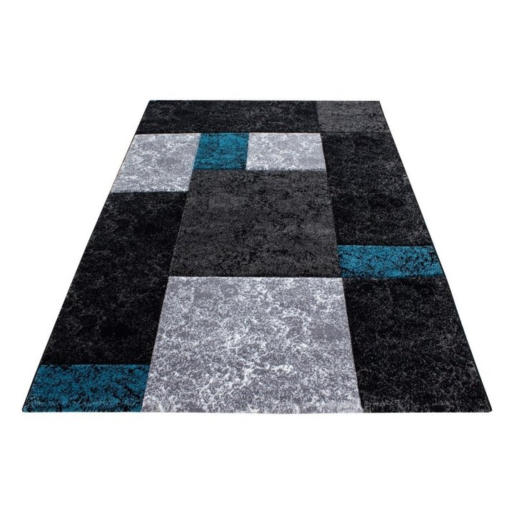Modern vloerkleed - Tetris Turquoise 1330 | Tijdloos!
