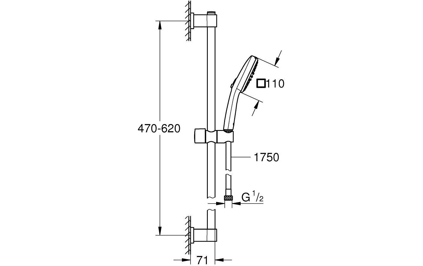 Duschsystem Vitalio Comfort 110 ChromDuschstangenset
