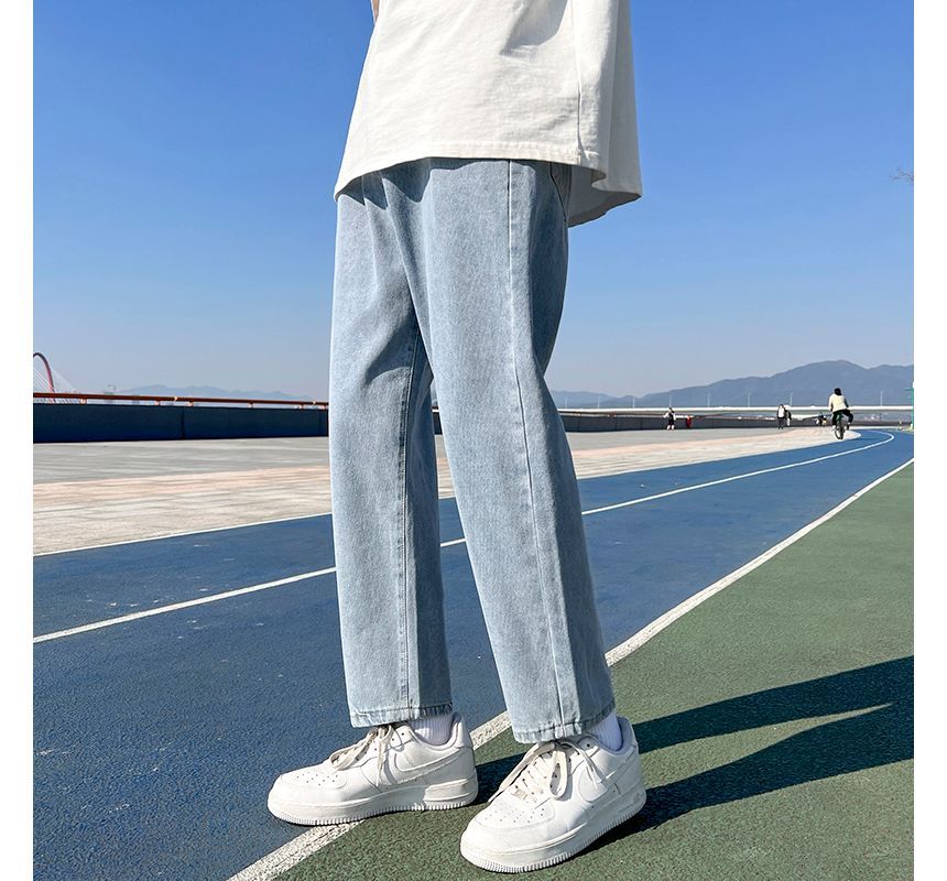 Sherina - Cropped rechte jeans met middelhoge taille
