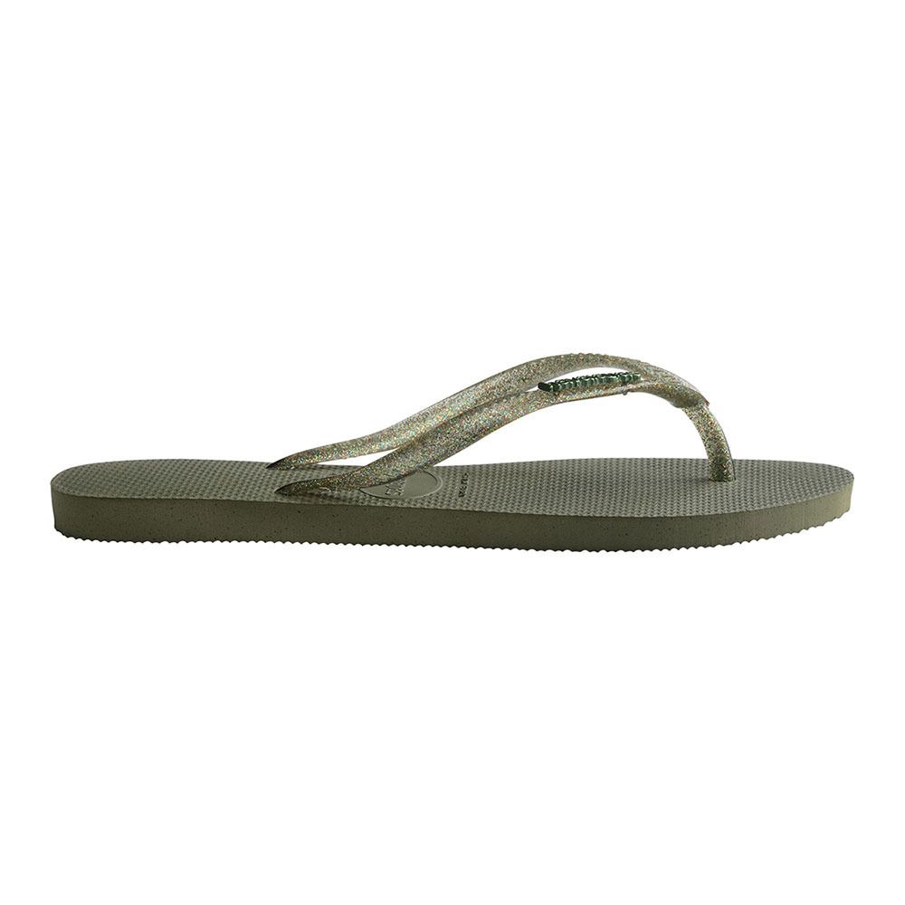 Havaianas SLIM LOGO METALLIC - Tongs Femme green