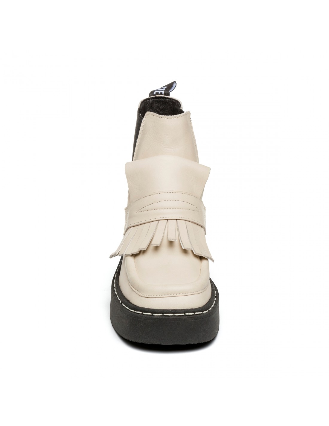 steve madden chelsea boots femme evana bootie cuir beige/noir