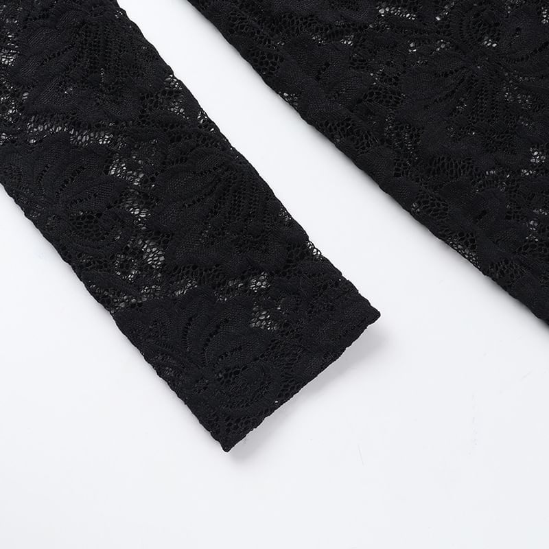 Caarnil - Bootcut jumpsuit met lange mouwen en kanten details