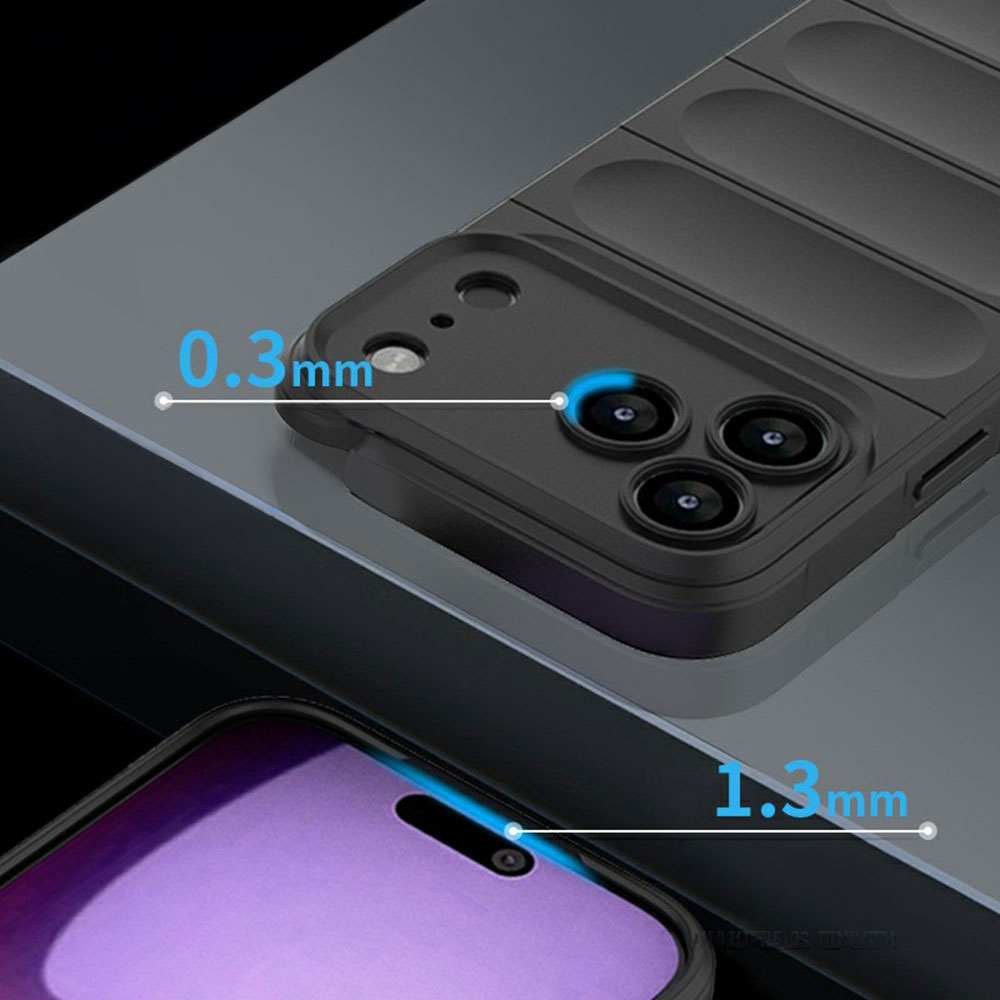 iPhone 17 Pro Max Outdoor Gummi Schutzhülle Anti-Drop - Schwarz