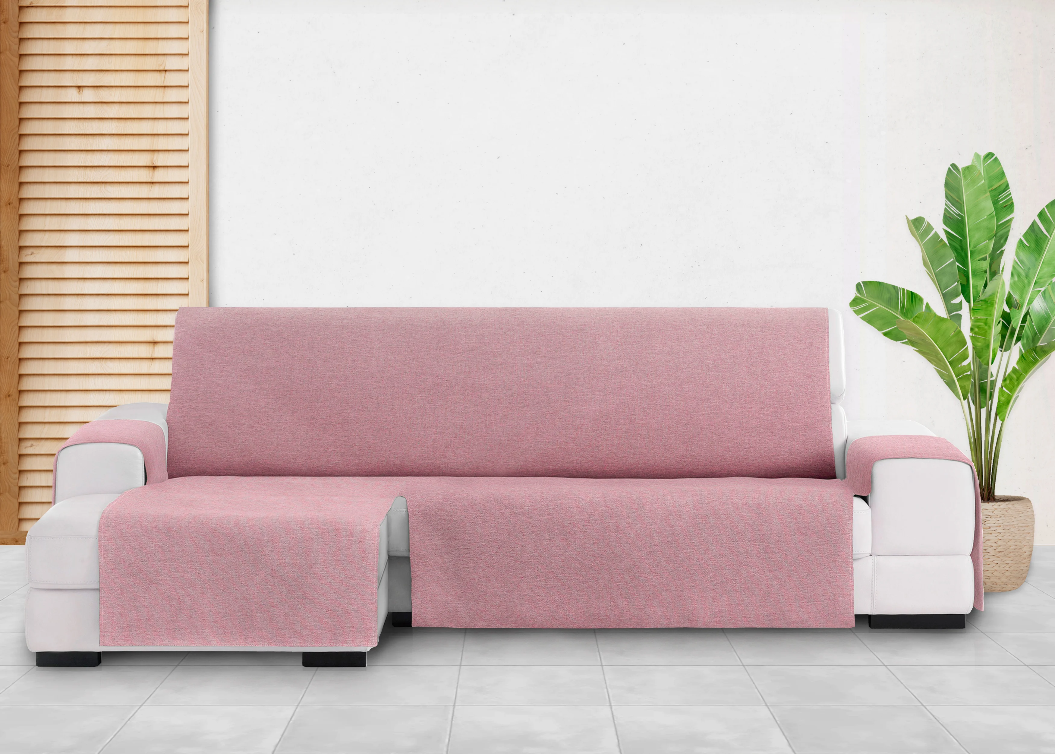 Capa protetora Vipalia para chaise longue esquerda 240, rosa, modelo Brisa
