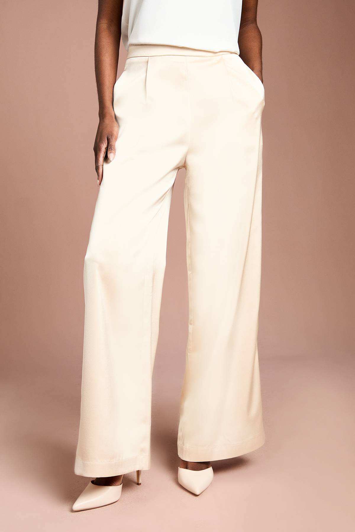 Coast Pantalon Évasé en Satin