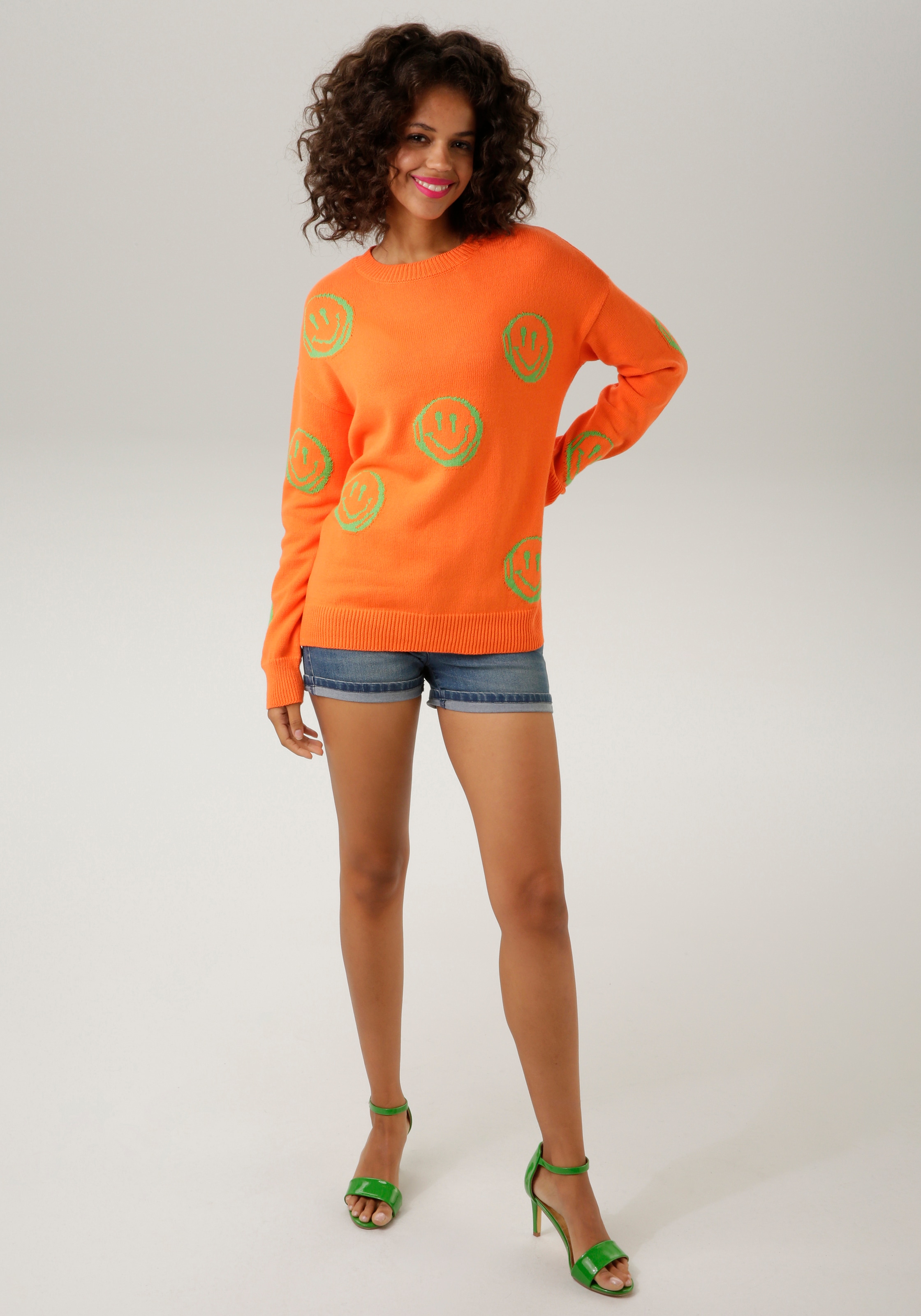 Aniston CASUAL Strickpullover , mit eingestrickten Smileys