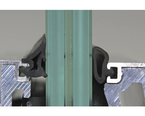 Pertura Pontos glazen balustradeset, zilver/transparant, voor vloermontage, breedte: 1m