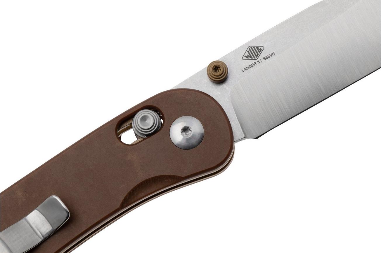 Knafs Lander 3 KNAFS-00392, S35VN Clip Point, Paper Micarta zakmes