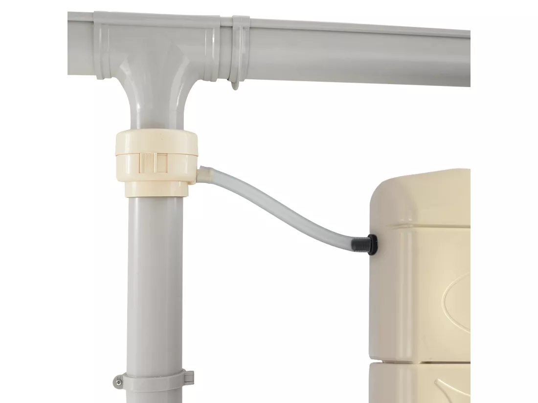 Lot de 2 récupérateurs d'eau. mural Chastang 300L Beige avec kit raccord chéneau inclus
