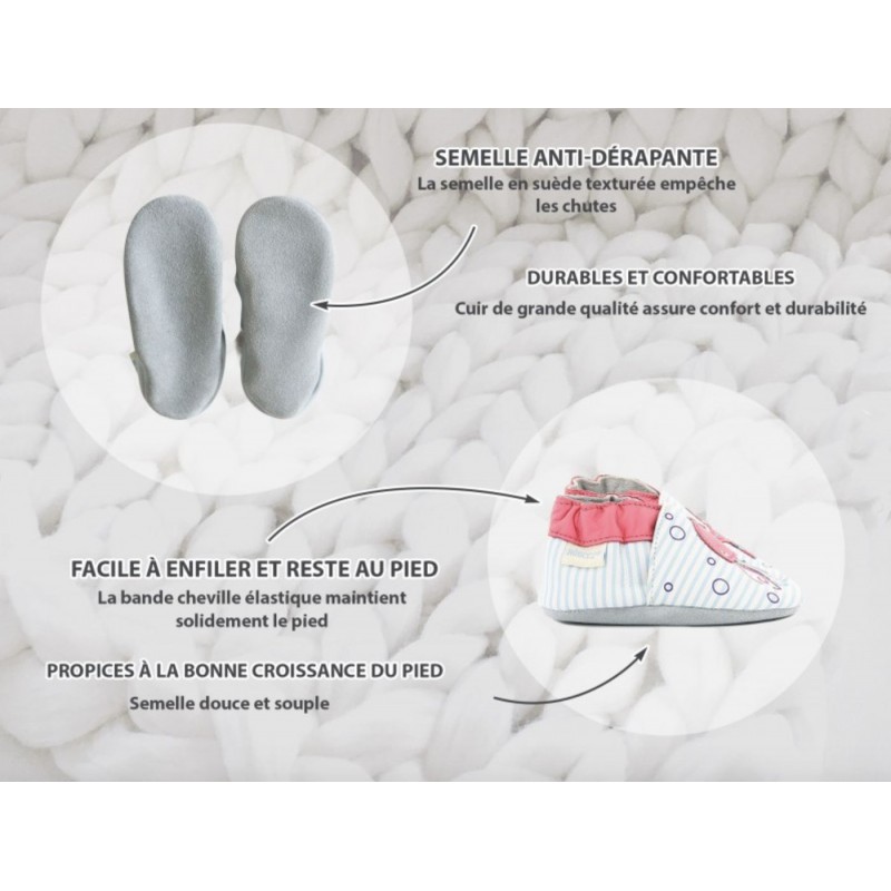 Robeez Robeez Chaussons Coddle Baby Rose Corail
